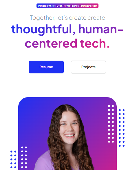 Screenshot of Portfolio website